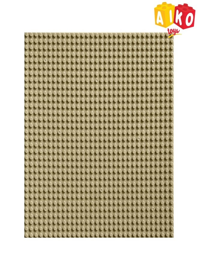 AIKO Classic Beige Base Plate - 32 x 32 Studs (10" x 10") | Durable ABS Plastic Building Base | Sturdy Foundation for Construction Play | Compatible with Major Block Brands | Ideal Gift for Kids 4+ - Image 2